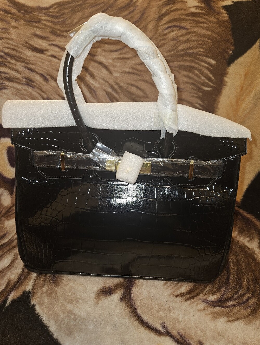 Croc-Embossed Tote Bag